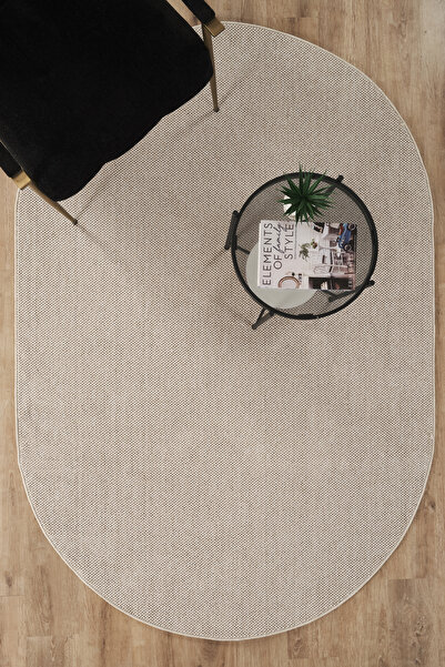Soft Curled Beige Oval Carpet Living Room Living Room Kitchen Corridor Entrance Balcony Children's Room Rug K145