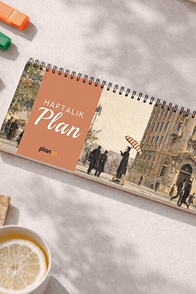 Plango Tarihsiz Spiralli Haftalık Masaüstü Planlayıcı - ANKARA - 10x30 cm