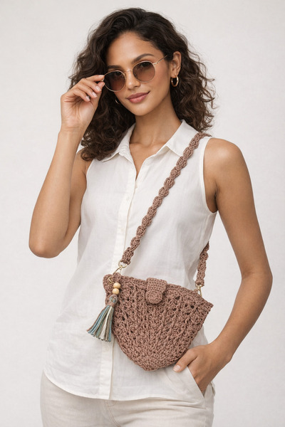 Rabona Fashion Bohemian Style Handcrafted Tassel Women's Shoulder Bag