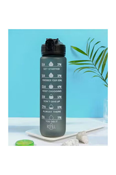 ZCM-HAPPY 1L Motivational Water Bottle Leakproof BPA Free Portable Gym Sports...