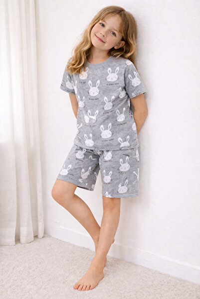 Beka Kids Κοριτσίστικο σετ πιτζάμες με κοντό μανίκι και σορτς, με άνετο σχέδι...