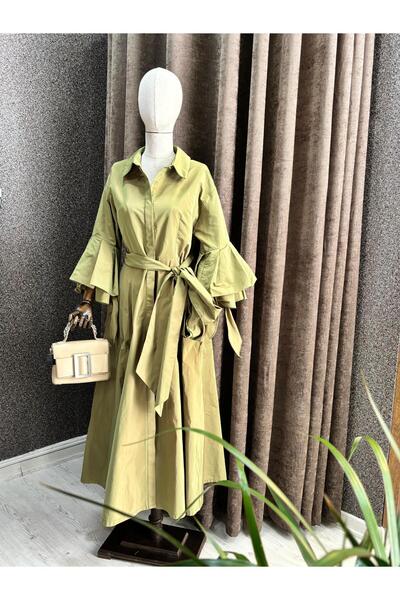 Lenur Boutique , Bize Fashion Tafta Yeşil Elbise