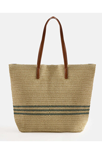REDTAG Women Beige Textured Beach Bag