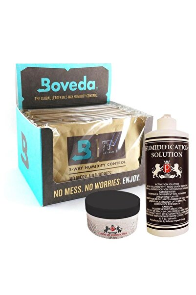 Boveda 75 60g Humidor Puro Kutusu Nemlendirici 12li Paket Saf Su ve Jel Hediyeli