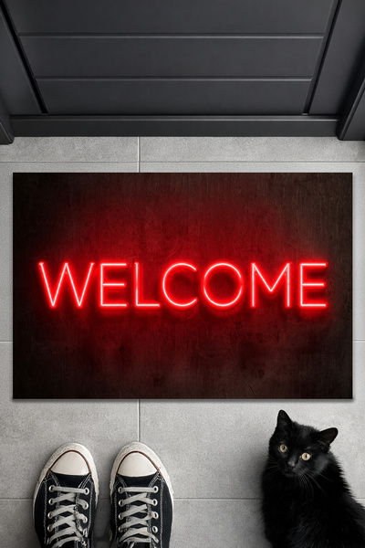 STARYUNA Χαλάκι πόρτας, Χαλάκι καλωσορίσματος νέον, Διακοσμητικό χαλάκι Kpyun...