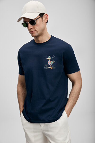 Lufian Μπλουζάκι Fınx Modern Graphic σε Σκούρο Μπλε