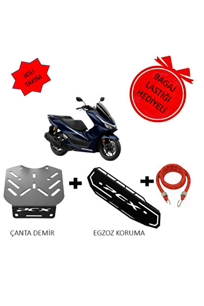 Honda Pcx Çanta Demiri & Pcx 125/150 2020-2024 uyumlu Egzoz Koruma Kapağı