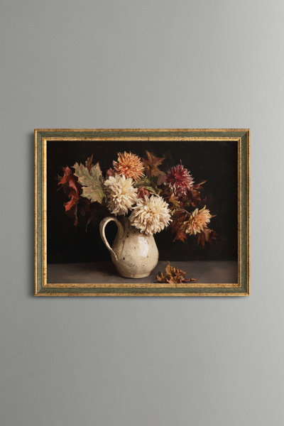 epiqart Autumn Bouquet - Vintage Patterned Frame - Slim Model