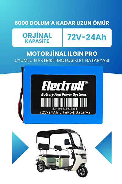 ELECTROLL Motorjinal Ilgın Pro Batarya (Standart Kapasite) LiFePO4 72V 24Ah E...