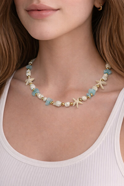 MakeWell Colorful Beaded Summer Necklace – Minimal Choker Women's Necklace (P...