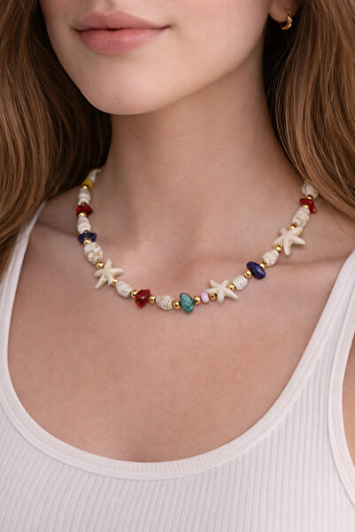 MakeWell Renkli Boncuklu Yazlık Kolye – Minimal Choker Kadın Kolye (Pastel Ta...