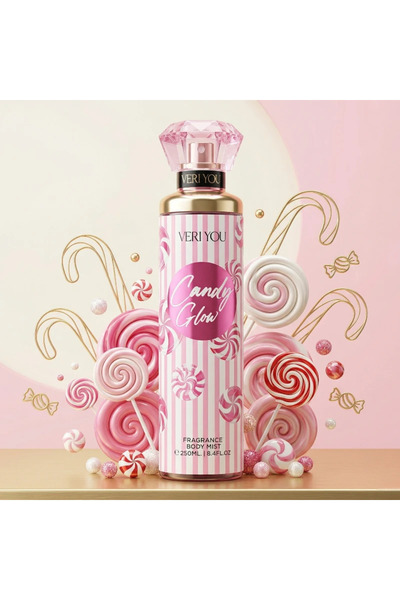 veri you Αρωματικό Σπρέι Σώματος Candy Glow 250ml – Γλυκό, Φρέσκο & Μεγάλης Δ...