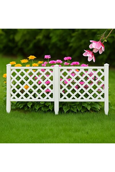 ZanaCasei Λευκός Πλαστικός Φράχτης με Σχέδιο 60x37cm - 4 τεμάχια