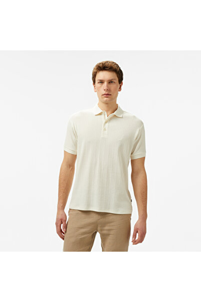 Nautica Erkek Krem Classic Fit Polo Yaka T-Shirt