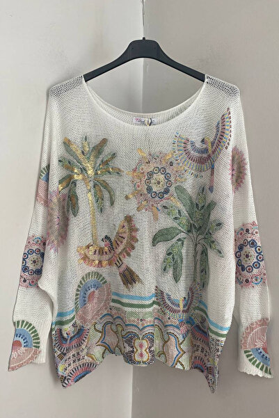 AYASOFYA OTANTIK Γυναικεία ιταλική μπλούζα πουλόβερ με μανίκια νυχτερίδα και ...