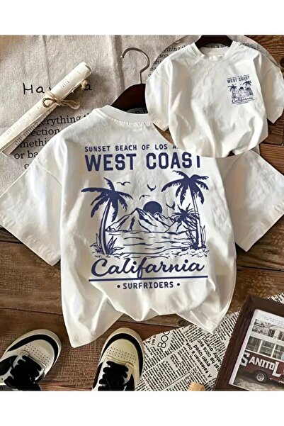 LELVANİ Μπλουζάκι unisex με στάμπα με κείμενο Sunset Beach της Ακτής του Δυτι...