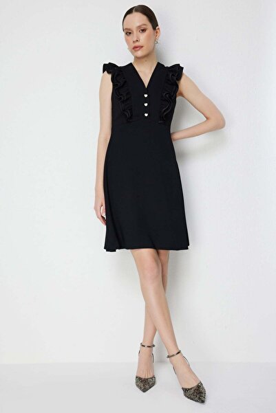 Ekol Φόρεμα μίντι με λεπτομέρεια βολάν σε σχήμα V