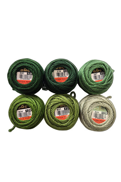 Dmc KOTON PERLE ΝΟΜΑΡΙ 5 - ΣΕΤ ΠΡΑΣΙΝΩΝ ΤΟΝΩΝ