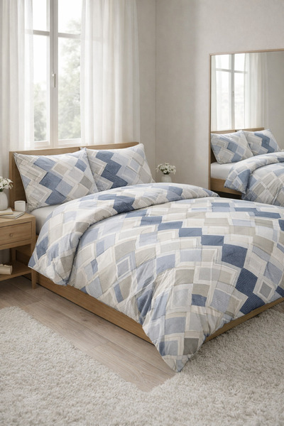 MUK's Σετ Παπλωματοθήκη Διπλή 4 Τεμάχια 200x220 Παπλωματοθήκη 160x200 Σεντόνι...