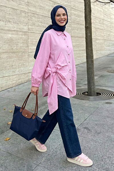 InStyle Πουκάμισο με φιόγκο σε χρώμα πούδρας