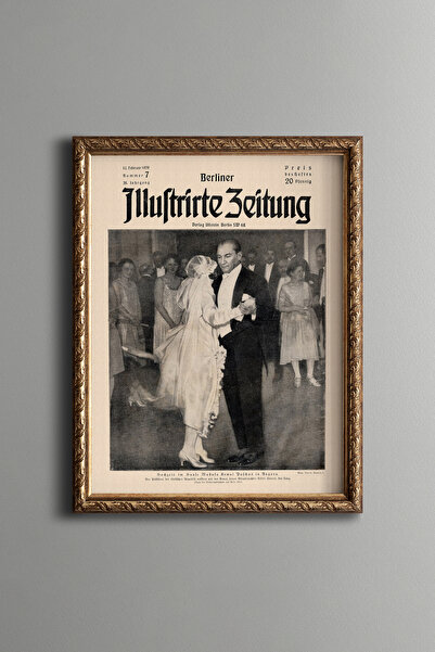 epiqart Ataturk and Lady Latife Dance Moment - Vintage Patterned Frame - Slim...