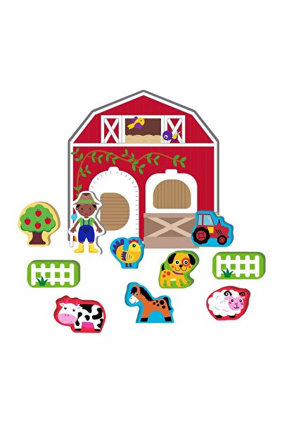 ZanaCasei Ξύλινο παιχνίδι διαλογής αγροτικών προϊόντων με τρισδιάστατες φιγού...