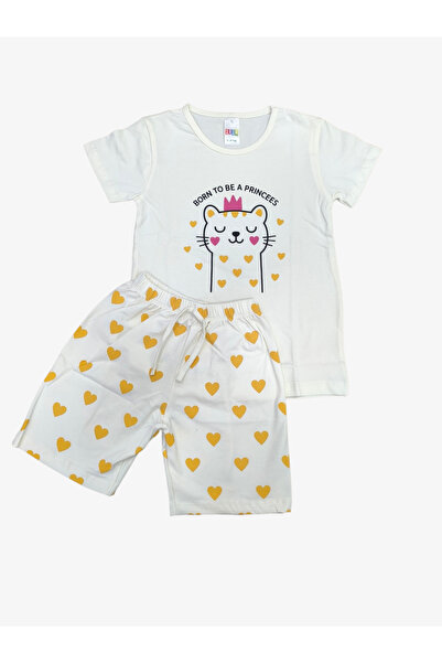 zahider Κοριτσίστικο βαμβακερό καλοκαιρινό σετ πιτζάμες με στάμπα και σορτς (...