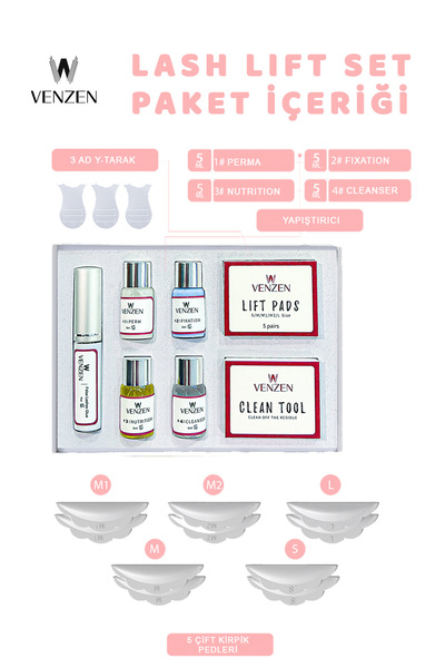 Venzen 2in1 Lash Lift, Kirpik Lifting Seti, Kirpik Perma ve Kaş Laminasyon seti (Std Set)