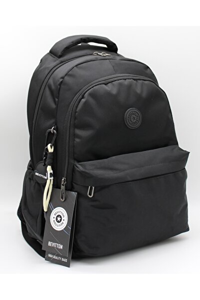 Bevitton 2200 Black Water Resistant Fabric School Bag Unisex School Backpack
