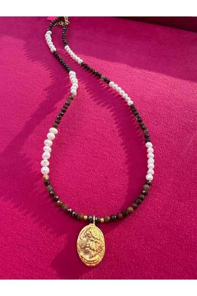Milena Designer Store Milena Istanbul Tiger's Eye & Freshwater Pearl Natural ...