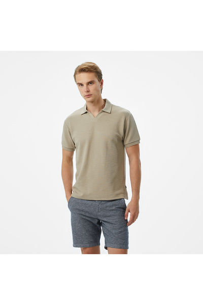 Nautica Erkek Bej Classic Fit Polo