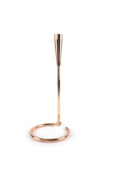 OEM Χρυσόχρωμο μεταλλικό κηροπήγιο με κυκλική βάση