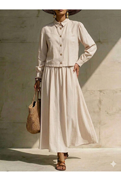 BORCKA TEKSTİL Μακρυμάνικο ελαστικό πουκάμισο με λεπτομέρεια στη μέση και φαρ...