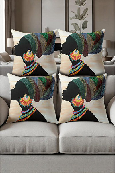 patron halı Digital Printed Soft Textured 4-Piece Throw Pillow Cover Set (43X...