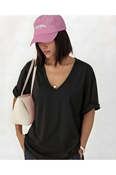 BENROMA Τυπωμένο μπλουζάκι με λαιμόκοψη V, oversized, unisex 1VQ4