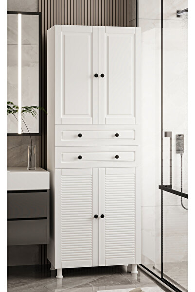 Rabi İzel Country Çok Amaçlı 4 Kapaklı 2 Çekmeceli Dolap