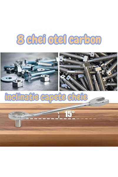 OEM Set 8 chei M6/M19,inclinatie 15* capete cheie cu Spray anti rugina,400 ml si Set manusi protectie