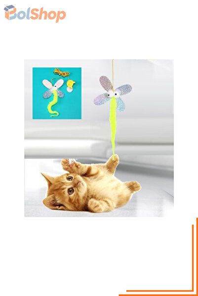 BolShop Butterfly Model Elastic Self-Adhesive Cat Playing Rod