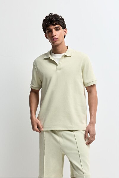 LEFTIES Basic dokulu polo yaka t-shirt