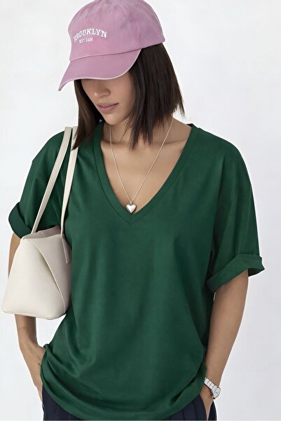 BENROMA Τυπωμένο μπλουζάκι με λαιμόκοψη V, oversized, unisex 1VQ4