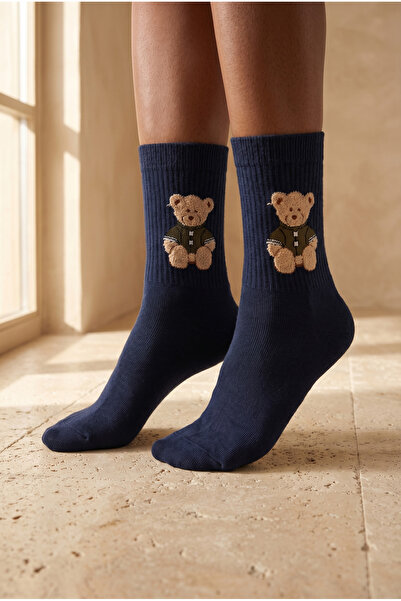 Katia&Bony Unisex κάλτσες με σχέδιο αρκουδάκι, σκούρο μπλε
