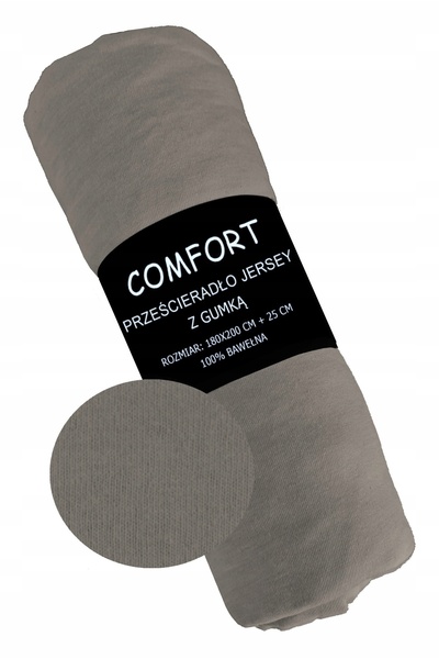 Koney Cearșaf Cu Elastic, 180x200cm, Gri, Bumbac Jersey, 100% Elastic, Fixare...