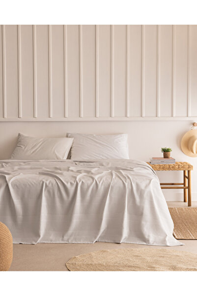 Madame Coco Mathilda King Size 100% Βαμβακερό Σεντόνι Πικέ - Ανοιχτό Γκρι