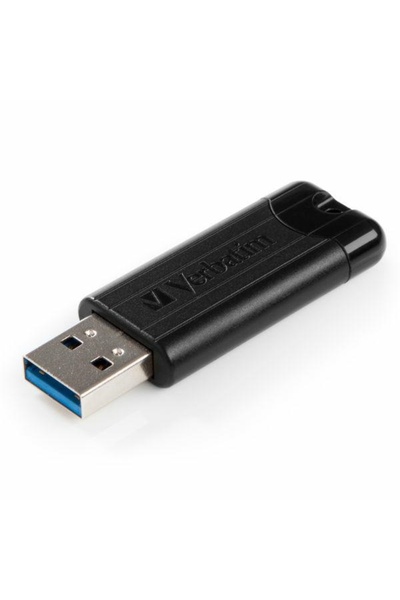 Verbatim PinStripe 32GB USB Flash Drive, USB 3.2 Gen 1, Black