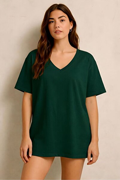 DM DOLCE MORE Τυπωμένο μπλουζάκι με λαιμόκοψη V, oversized, unisex 1VQ6