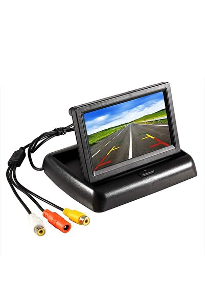 Araç Geri Görüş Monitörü 4.3'' HD TFT LCD Katlanabilir Ekran Gece Görüş Destekli AV Girişli Park Kam