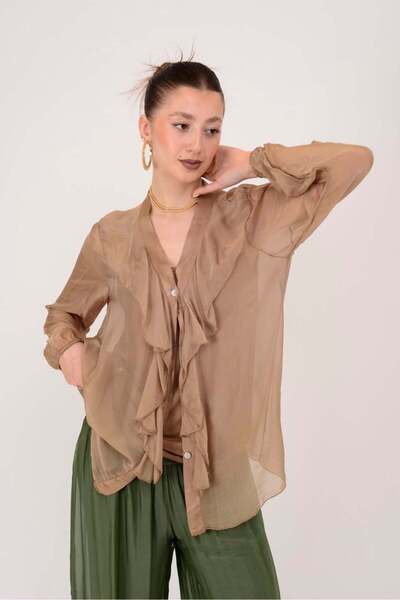 Park Moda 7311 COSTELLO ΜΕΤΑΞΩΤΗ ΜΠΛΟΥΖΑ ΜΕ ΚΟΥΜΠΙΑ ΚΑΙ ΛΕΠΤΟΜΕΡΕΙΑ ΒΟΛΑΝ ΣΤΟ...