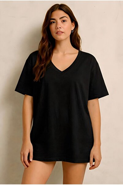 BENROMA Τυπωμένο μπλουζάκι με λαιμόκοψη V, oversized, unisex 1VQ6
