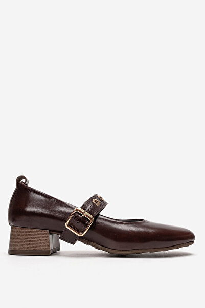 Dericlub Γυναικεία παπούτσια με κοντό τακούνι και λουράκια από γνήσιο δέρμα Z...