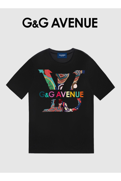 G&G AVENUE Unisex Short Sleeve T‑Shirt with Multicolor V Graphic Casual Crewn...
